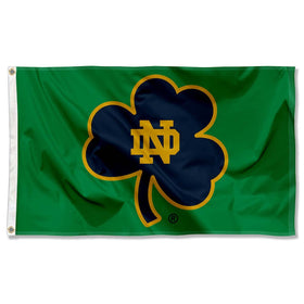 WinCraft Irish Shamrock 3x5 Banner Flag front view with bright shamrock logo, ideal for home display.
