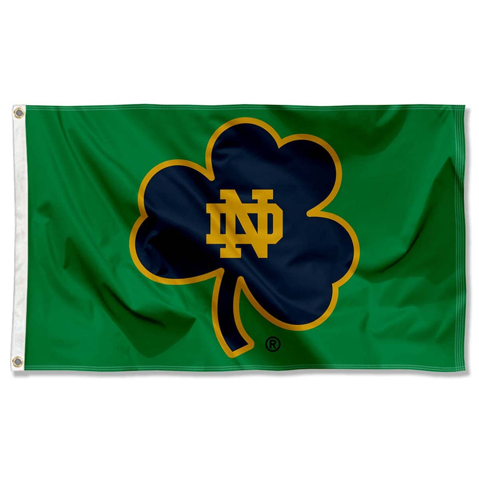 WinCraft Irish Shamrock 3x5 Banner Flag front view with bright shamrock logo, ideal for home display.