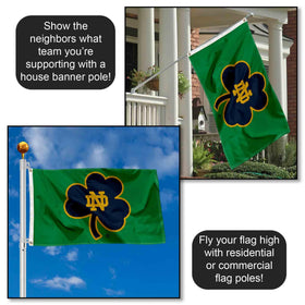 WinCraft Irish Shamrock 3x5 Banner Flag with metal grommets for secure flagpole mounting.