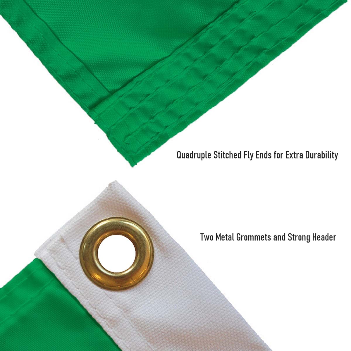 WinCraft Irish Shamrock 3x5 Banner Flag officially licensed for colleges and wall or pole display.