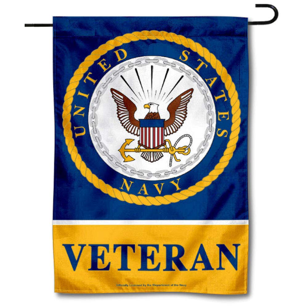WinCraft US Navy Veteran Garden Flag front view, ideal for yard display.