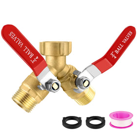 Windblowgrass 2-Way hose splitter with brass body for flexible watering outlets.