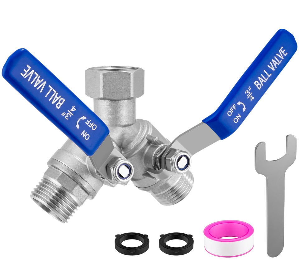 Windblowgrass 304 stainless steel hose splitter with full-flow design for smooth water split
