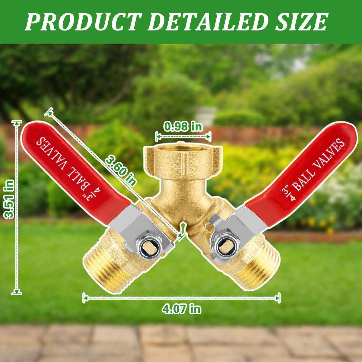 Windblowgrass dual valves with stainless handles provide easy shut-off control.
