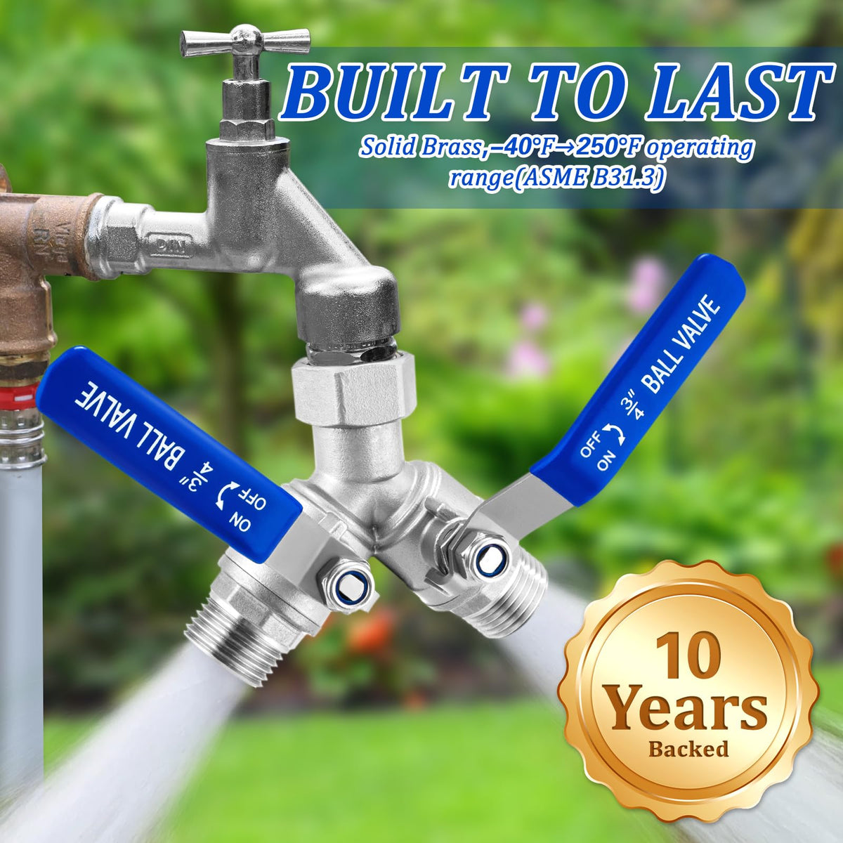 Windblowgrass universal-fit splitter compatible with standard hoses and spigots