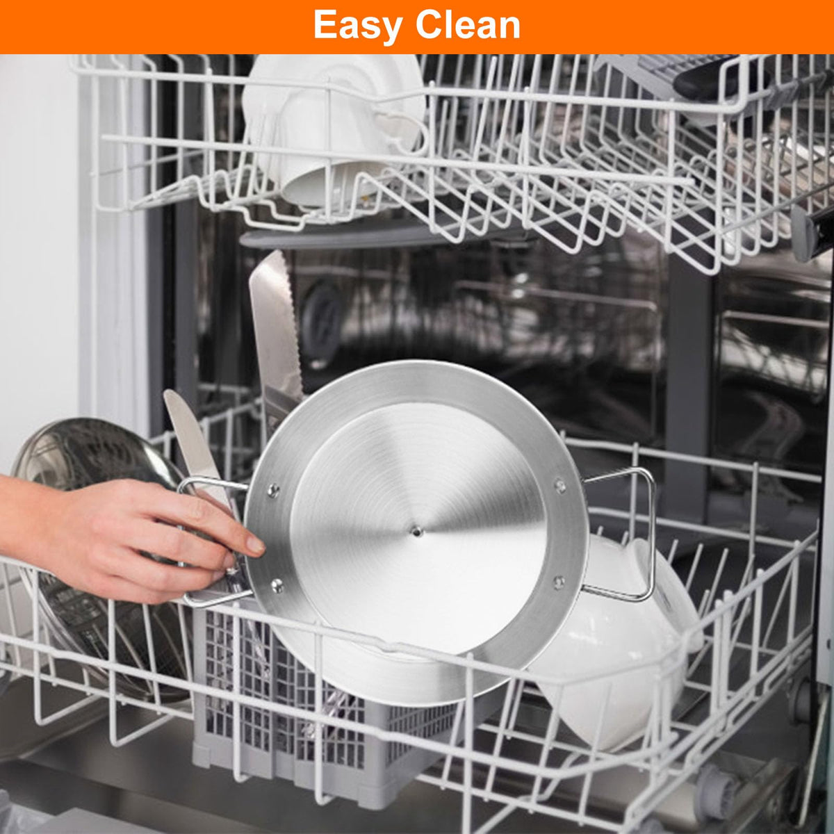 Windesk easy-clean polished surfaces simplify cleanup after cooking.