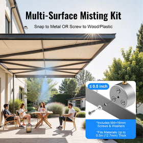 Windigaga screw-mount installation fits patios, pergolas, and garages.