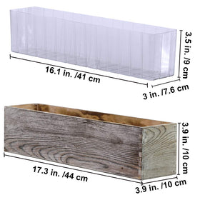 Windiy planter with removable plastic liner for easy water protection and cleanup.