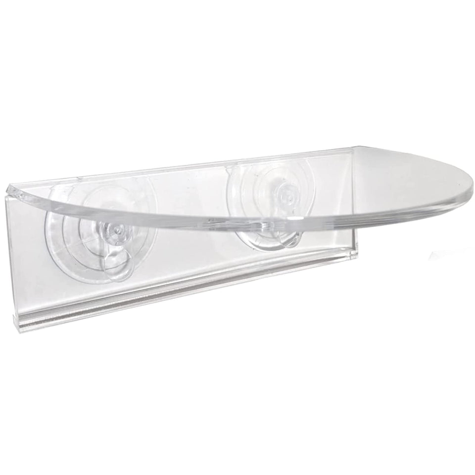 Window Garden Veg Ledge on glass window showing clear acrylic shelf and strong hold