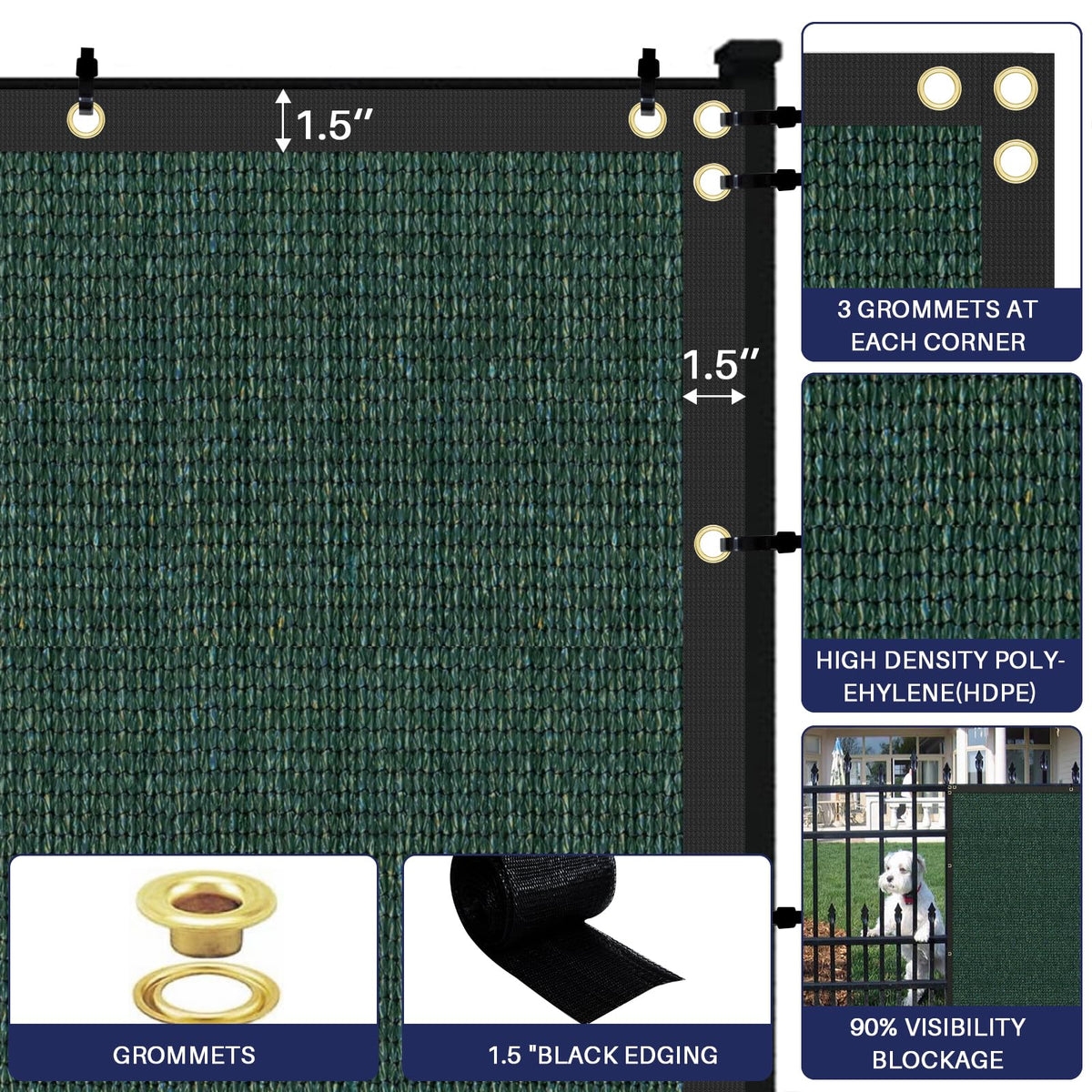 Windscreen4less brass grommets edge for fence mount ensures secure installation