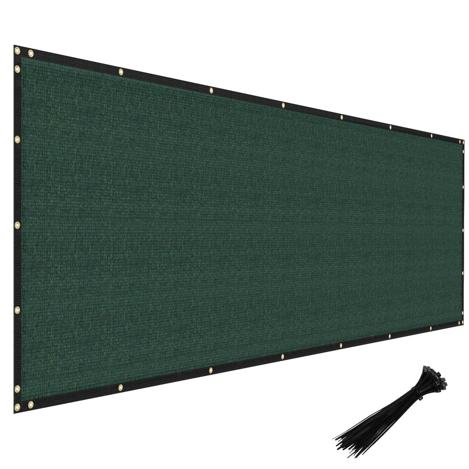 Windscreen4less privacy screen in green blocks sightlines along a backyard fence