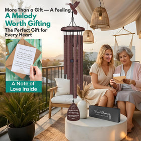 Windsplay memorial wind chimes in gift box ready for thoughtful remembrance gift.