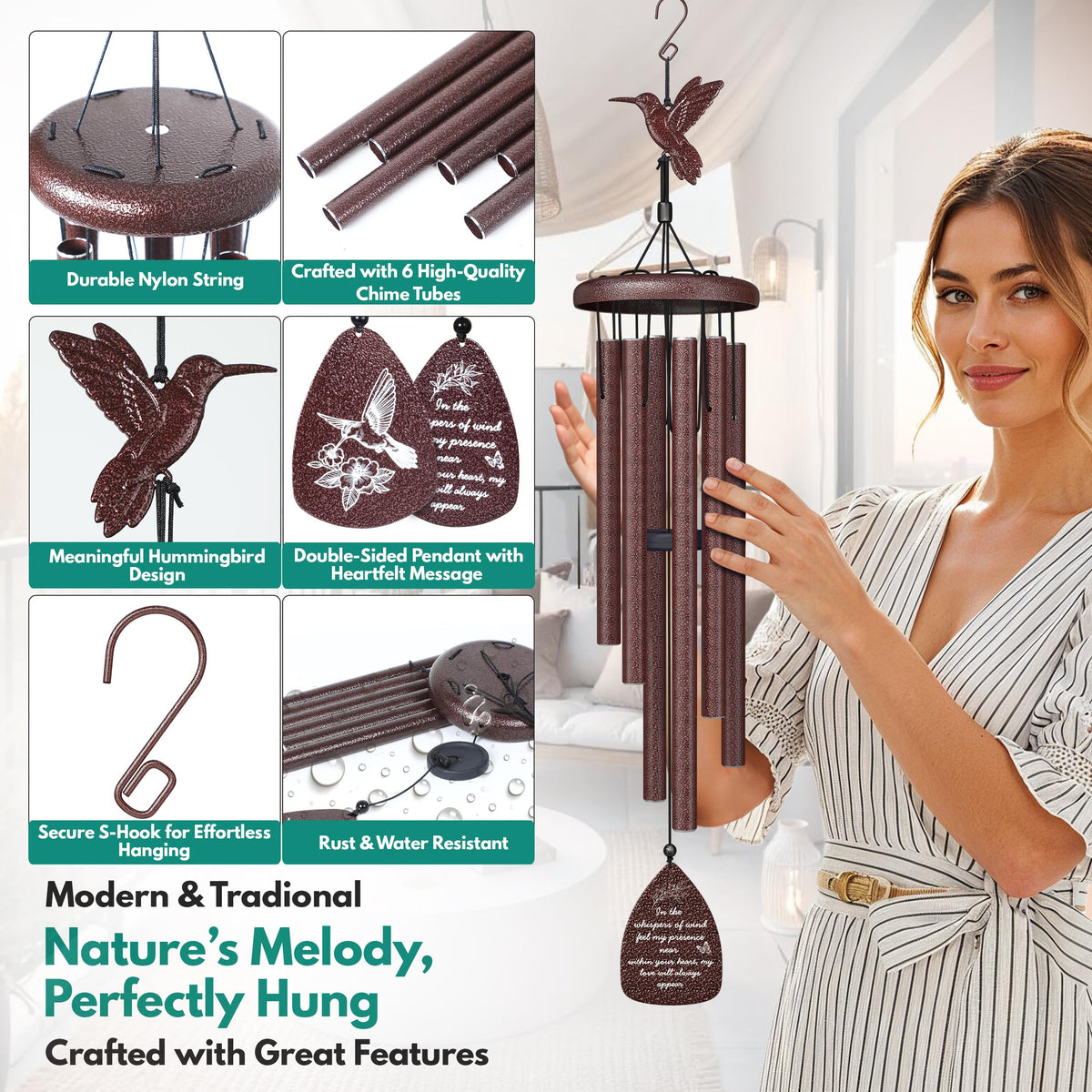 Windsplay sympathy wind chimes deliver a soothing, long-lasting melody as a bereavement gift.