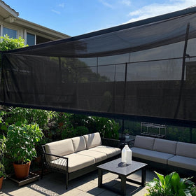 Winemana shade cloth edge with reinforced grommets enables secure overhead mounting.