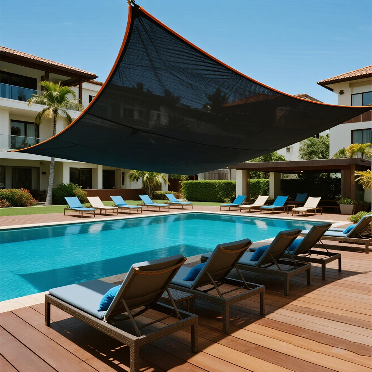 Winemana green-colored shade netting reducing sun while preserving air circulation.