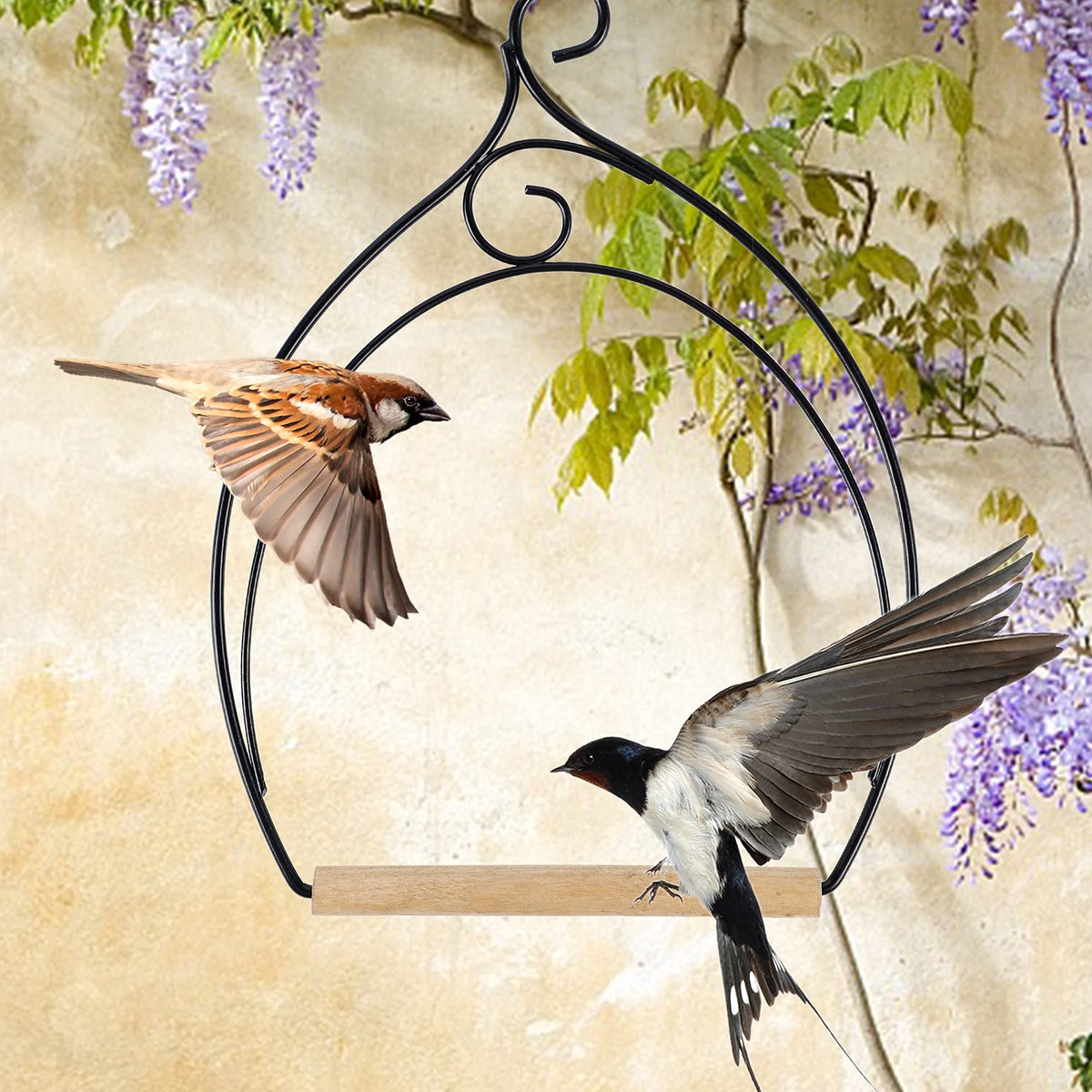 Winemana hummingbird swing with smooth coating keeps surfaces bird-friendly.