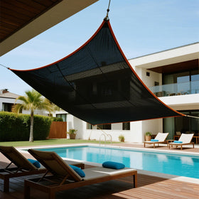 Winemana pergola shade netting cools outdoor seating areas.