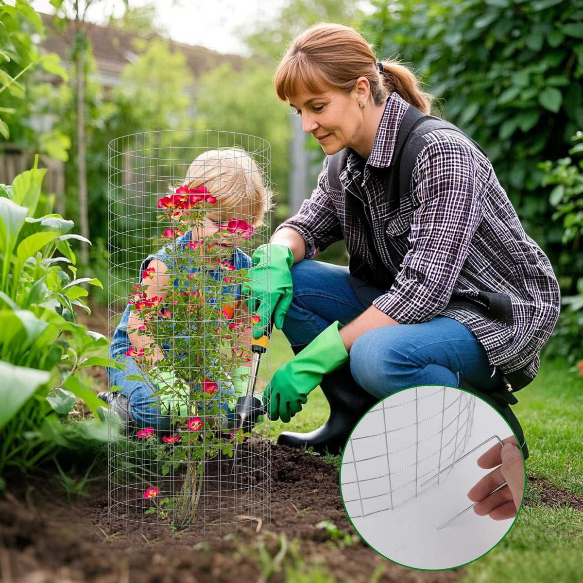 Winemana 12 x 24 inch cages guard vegetables and flowers from browsing animals.