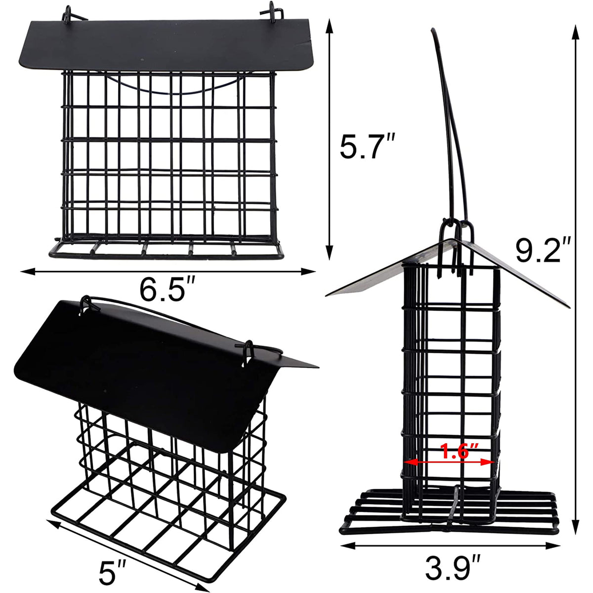 Winemana suet feeder protective roof shields food from sun and rain.