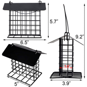 Winemana suet feeder protective roof shields food from sun and rain.