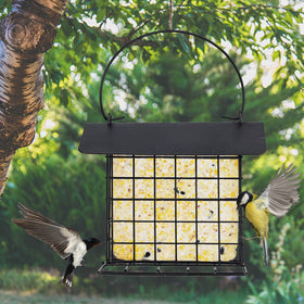 Winemana suet feeder with suspension ring for easy outdoor hanging.