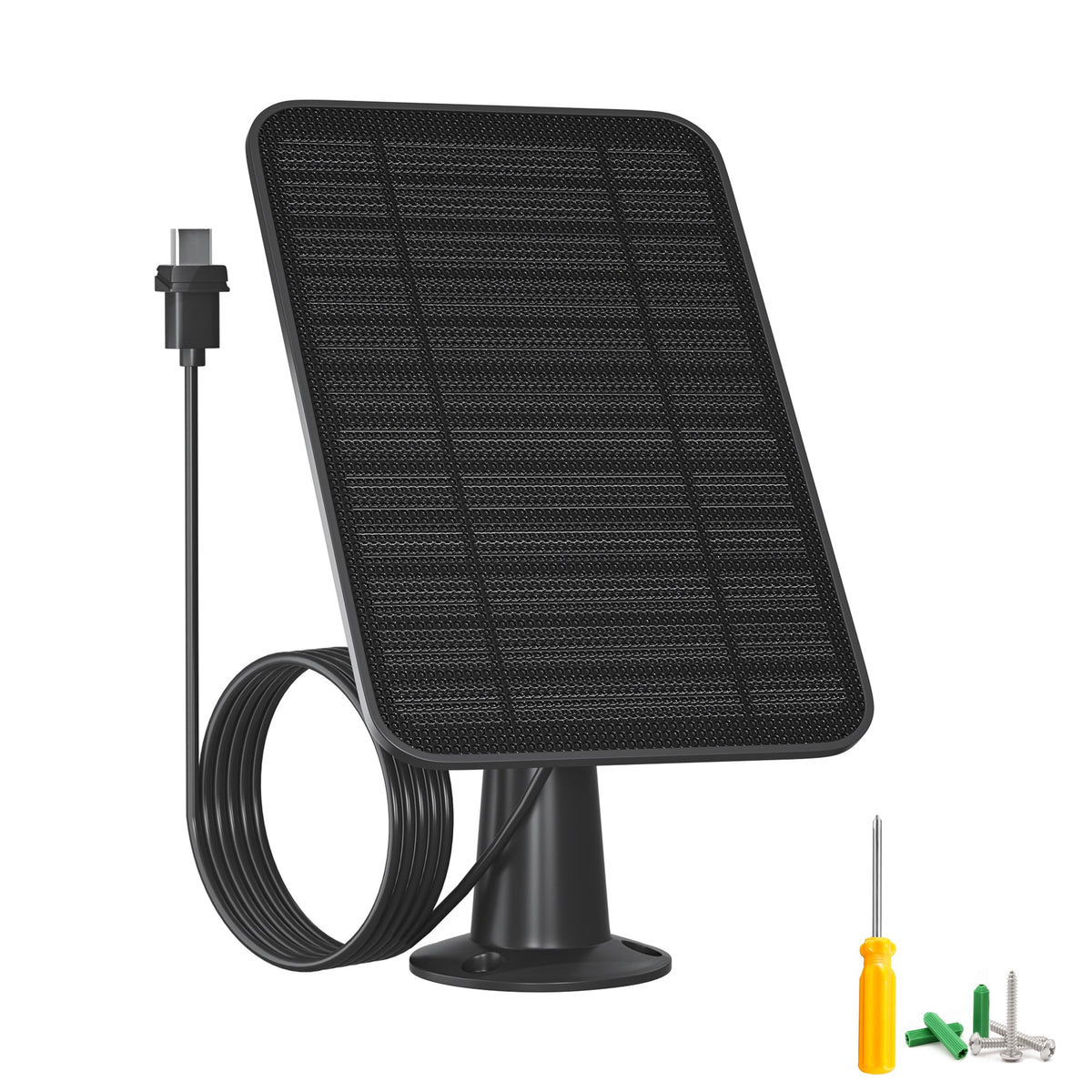 WININMETA 5W solar panel front view powering Blink Outdoor cameras with steady sunlight