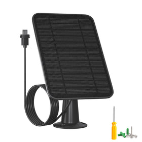 WININMETA 5W solar panel front view powering Blink Outdoor cameras with steady sunlight