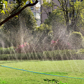 Winisok hose connection with stakes ensures steady, efficient irrigation.