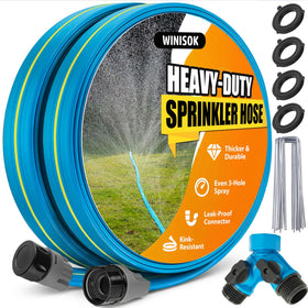 Winisok upgrade flat sprinkler soaker hose 100ft delivers even root-zone moisture for thriving beds.
