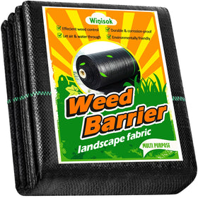 Winisok weed barrier fabric 2ft by 50ft roll for effective weed control in garden beds.