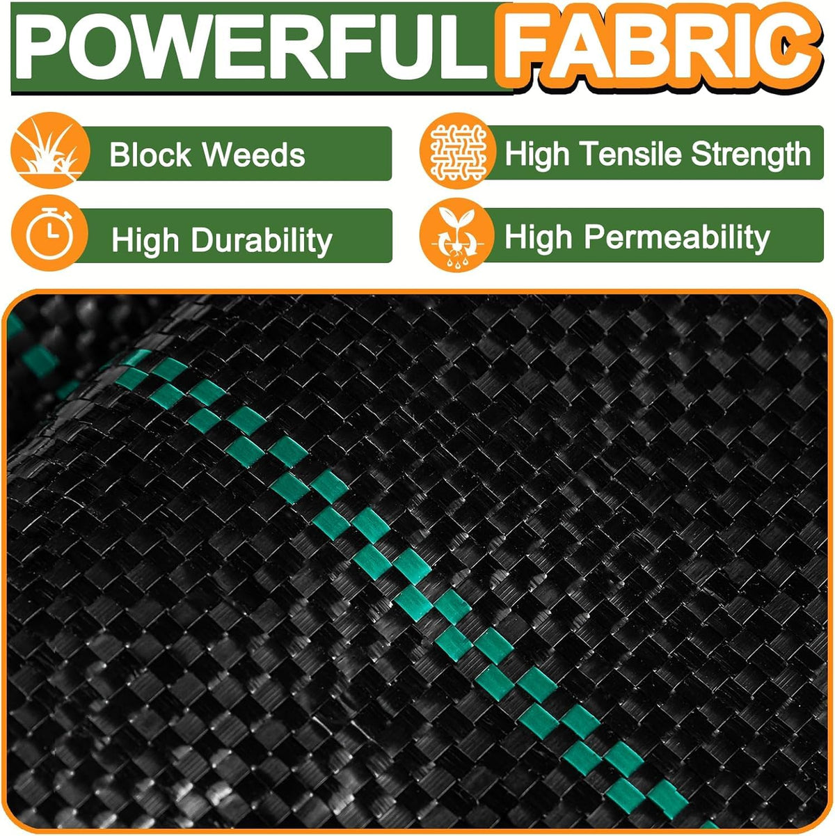Close-up of Winisok weed barrier fabric texture showing thick material