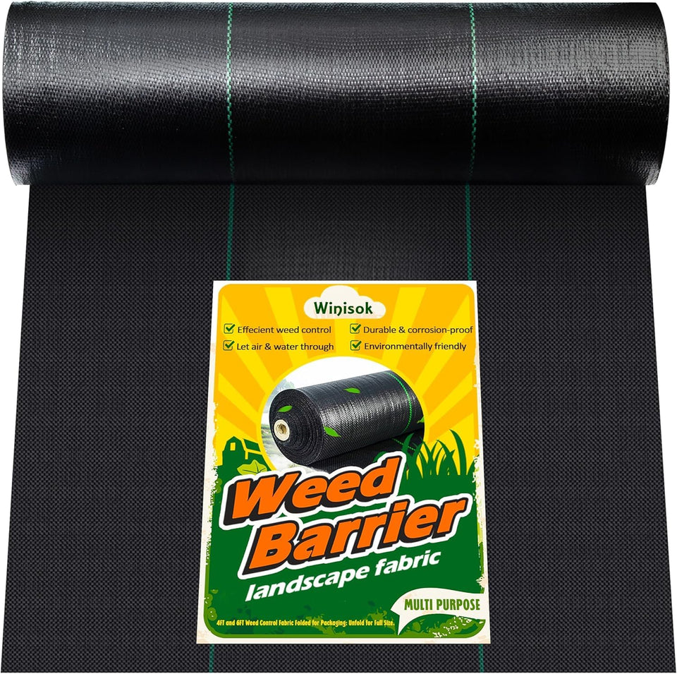 Winisok weed barrier fabric heavy-duty roll for durable weed suppression in beds
