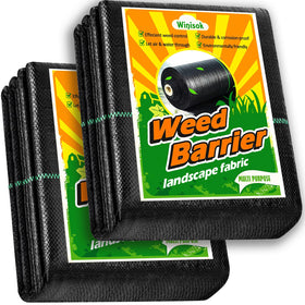 Winisok weed barrier fabric rolled for weed control and quick garden setup.