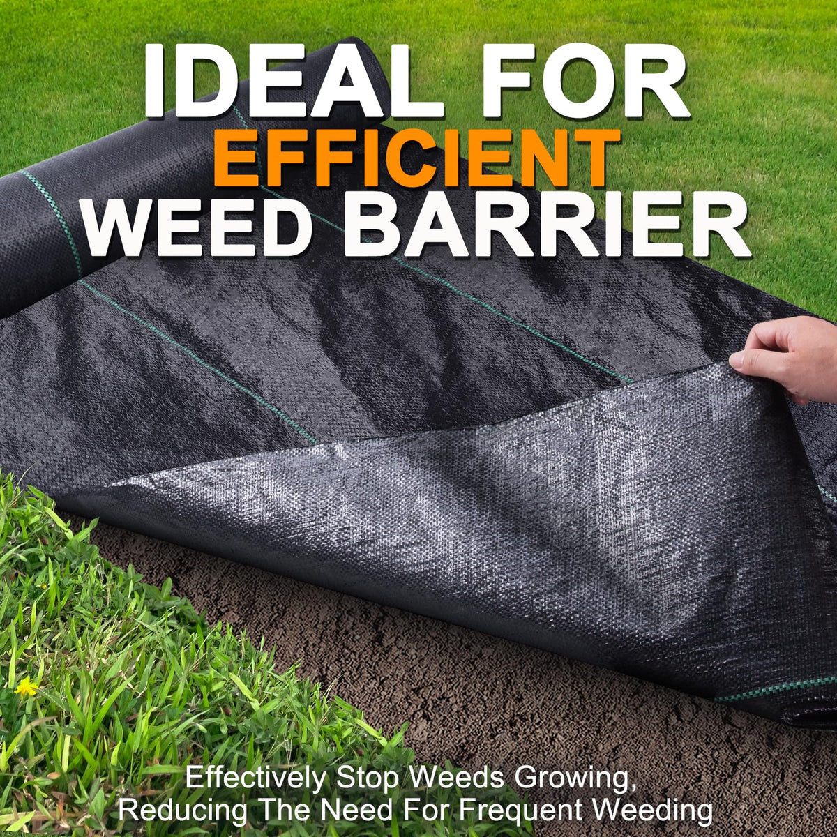 Winisok woven geotextile texture close-up shows durable fabric for long-lasting weed protection.