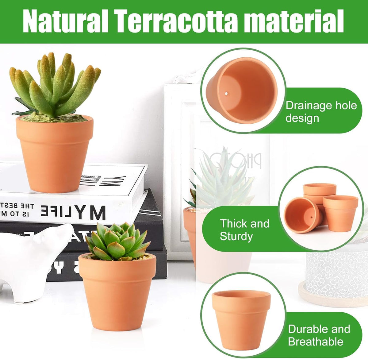 WinJiaYao terracotta pot ready for painting and craft projects.