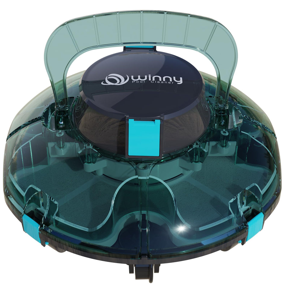 Winny Pool Cleaner advanced filtration system captures fine silt for clearer water.