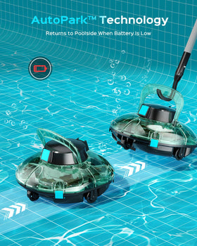 Winny Pool Cleaner dual scrubbing brushes lift stubborn residue for deep cleaning.
