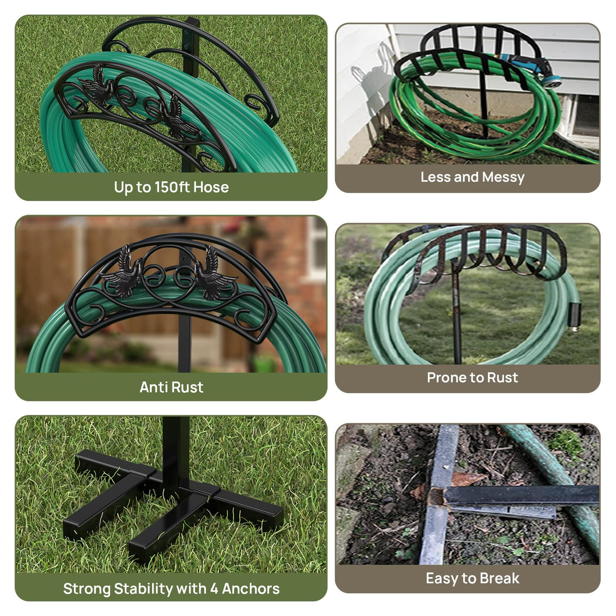 Winpull black hose holder blends rugged style with function.
