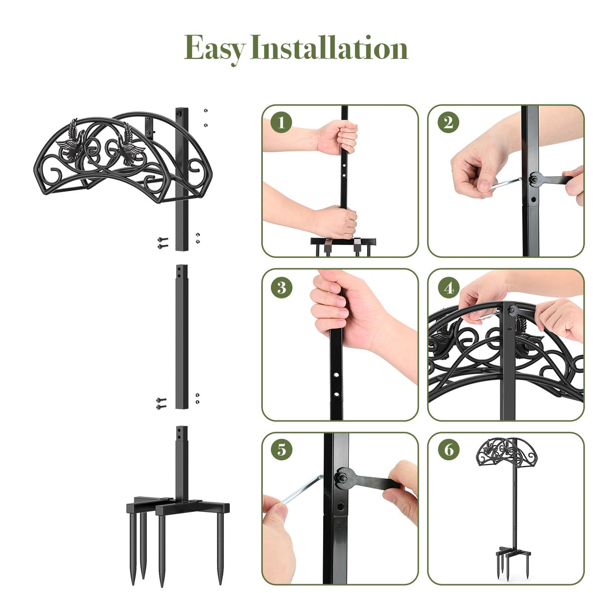 Winpull decorative birds and vines design enhances garden decor.