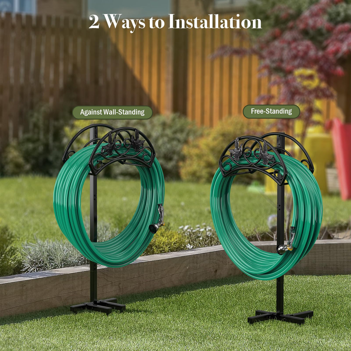 Winpull outdoor hose hanger with four anchors for stability.