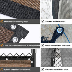 Winpull fence screen on a chain-link fence demonstrates flexible fit and tension.