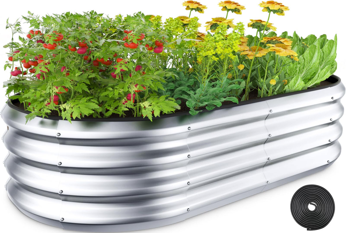 Winpull raised garden bed 4x2x1 ft demonstrates durable galvanized steel for long outdoor use.