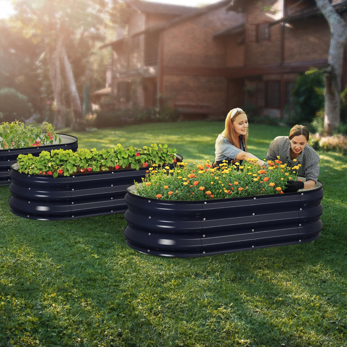 Winpull raised bed side panel detail emphasizes reinforced corners for stable soil support.