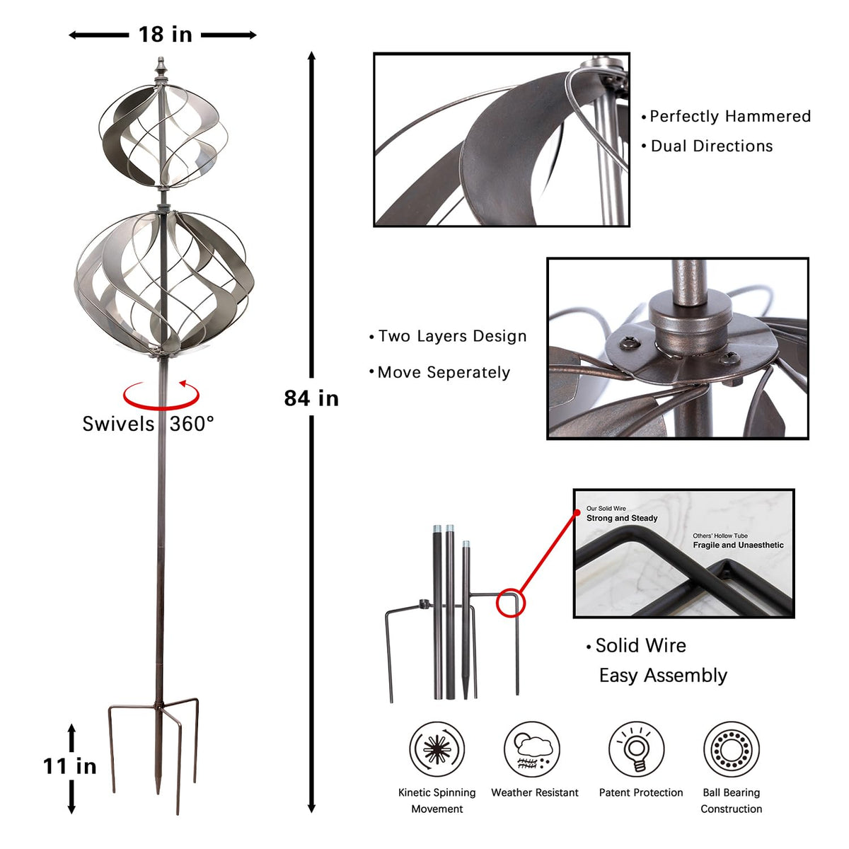 WinWindSpinner durable outdoor lawn decor for lasting visual interest