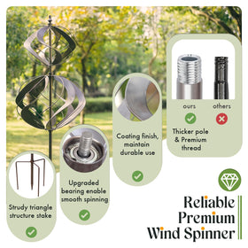WinWindSpinner adjustable height pole set to 84 inches for versatile placement