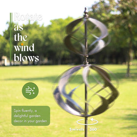 WinWindSpinner weather-resistant metal construction protects against rain and sun
