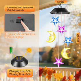 Winzwon solar chimes suitable for bedroom window decorative lighting