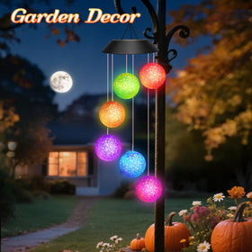 Winzwon color-changing wind chime enhancing patio or garden ambiance.