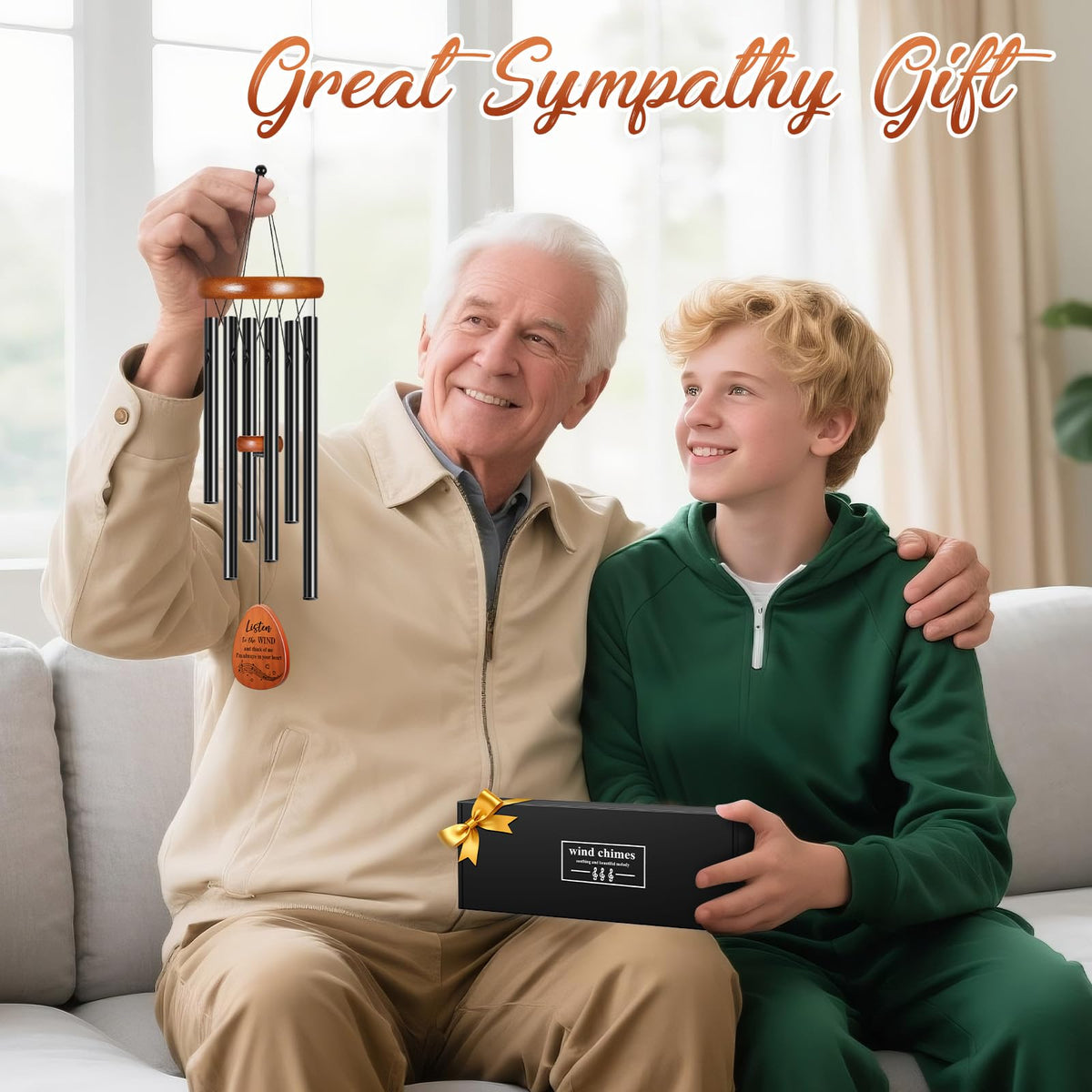 Engravable panel for personalized messages honoring a loved one with Winzwon wind chimes.