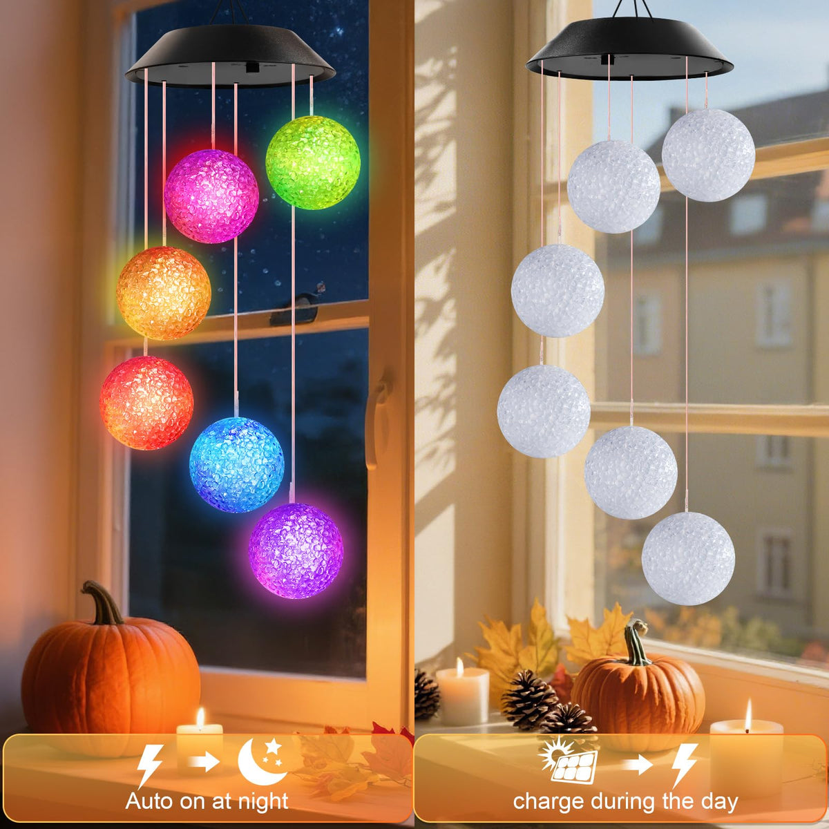 Winzwon outdoor waterproof wind chime brightening the garden in weather.